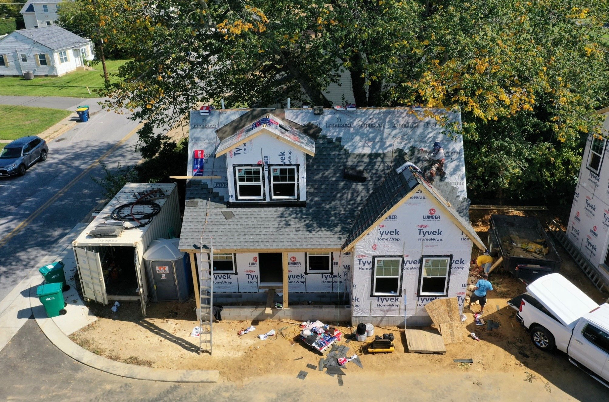 41595 Church Street Poppy cottage front elevation during construction; rented