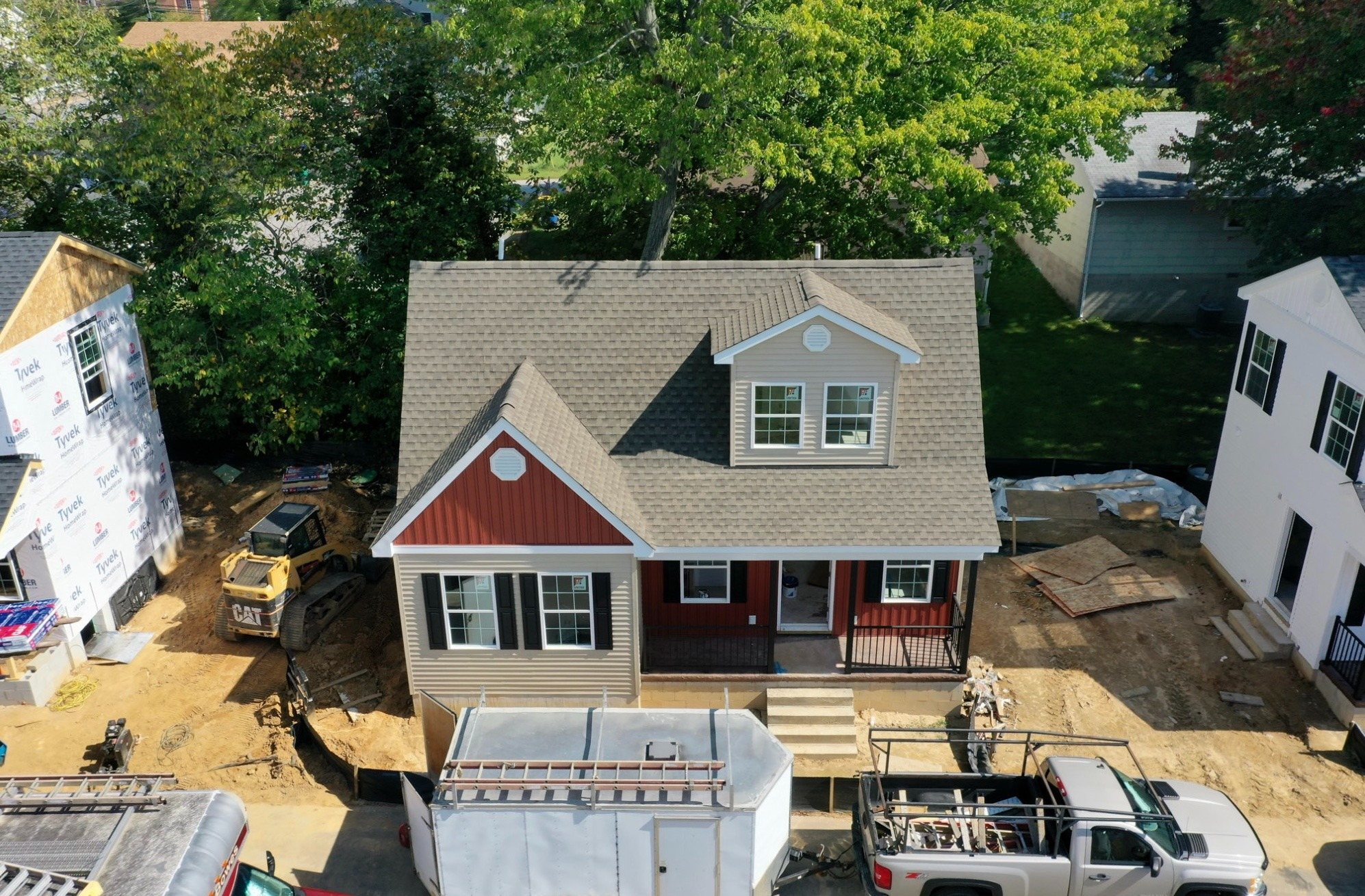 41601 Church Street red-gabled Poppy cottage during construction